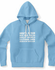 Blue hoodie featuring “She’s a Ten But She Likes Cheap Drinks, Tattoos and Morgan Wallen” in bold white font — yeehaw baddie vibe from CollegeWares.