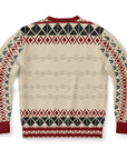 Back view of beige sweater with heart and stripe pattern and no text — anti-romance humor from CollegeWares.