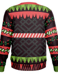 Back view of white sweater with star stripe pattern and no graphic or text — playful sarcastic style from CollegeWares.