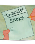 Flag featuring a cartoon Patrick Star's hand holding a “To-Do List” reading “Smoke” — stoner humor flag from CollegeWares.