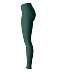 Right-side view of green panel Baylor University leggings — sleek school pride activewear from CollegeWares.