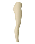 Left-side view of gold panel leggings for Boston College — spirited and sleek legwear from CollegeWares.