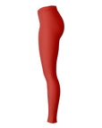 Right-side view of red Cornell leggings panel — vibrant Ivy style from CollegeWares.