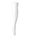 Left-side view of white EMU leggings panel — fresh and classic look from CollegeWares.