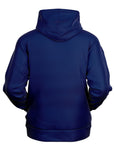 Navy blue hoodie with bold vintage-style white text reading “Lit” and golden cursive “Fuckin’” above it — party hoodie from CollegeWares with classic beer label energy.