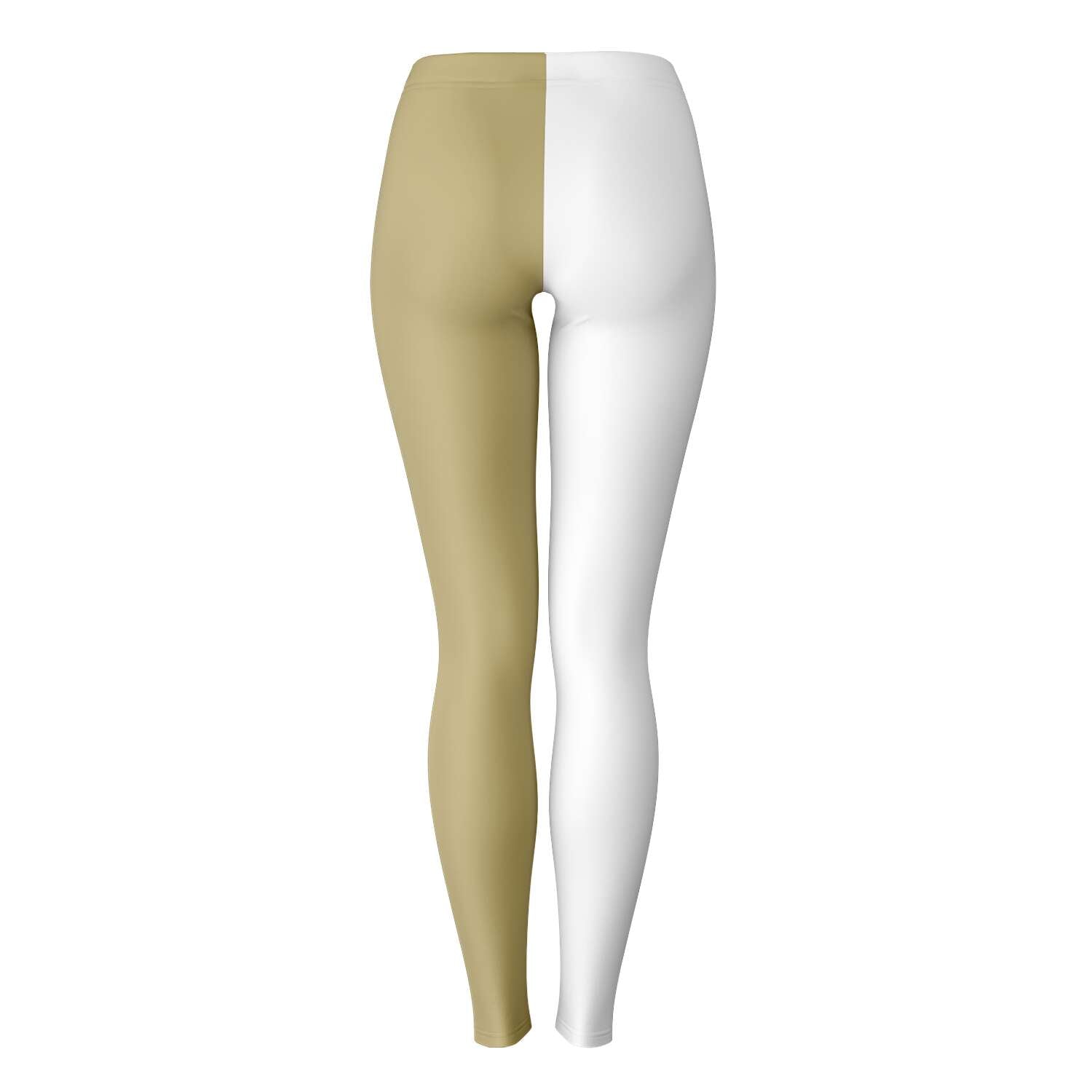 Back view of Georgia Tech leggings in clean gold and white halves — classic team color style from CollegeWares.