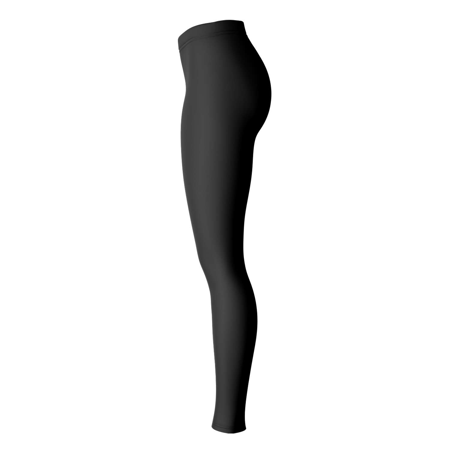 Right-side view of black leggings panel — sleek, scholarly flair from CollegeWares.