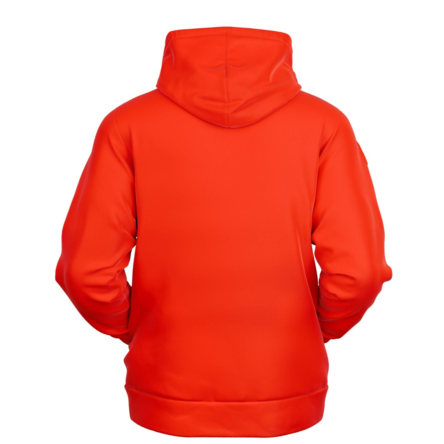 Red hoodie with bold yellow graphic of legs shaped like golden arches and the phrase “I’m lovin it.” — edgy college sweatshirt from CollegeWares.