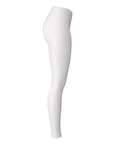 Left-side view of white leggings panel — clean collegiate energy from CollegeWares.