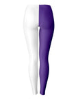 Back image of Northwestern leggings with symmetrical split design — stylish fanwear for Wildcats.