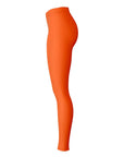 Right-side view of orange leg on Florida leggings — sleek school pride activewear from CollegeWares.
