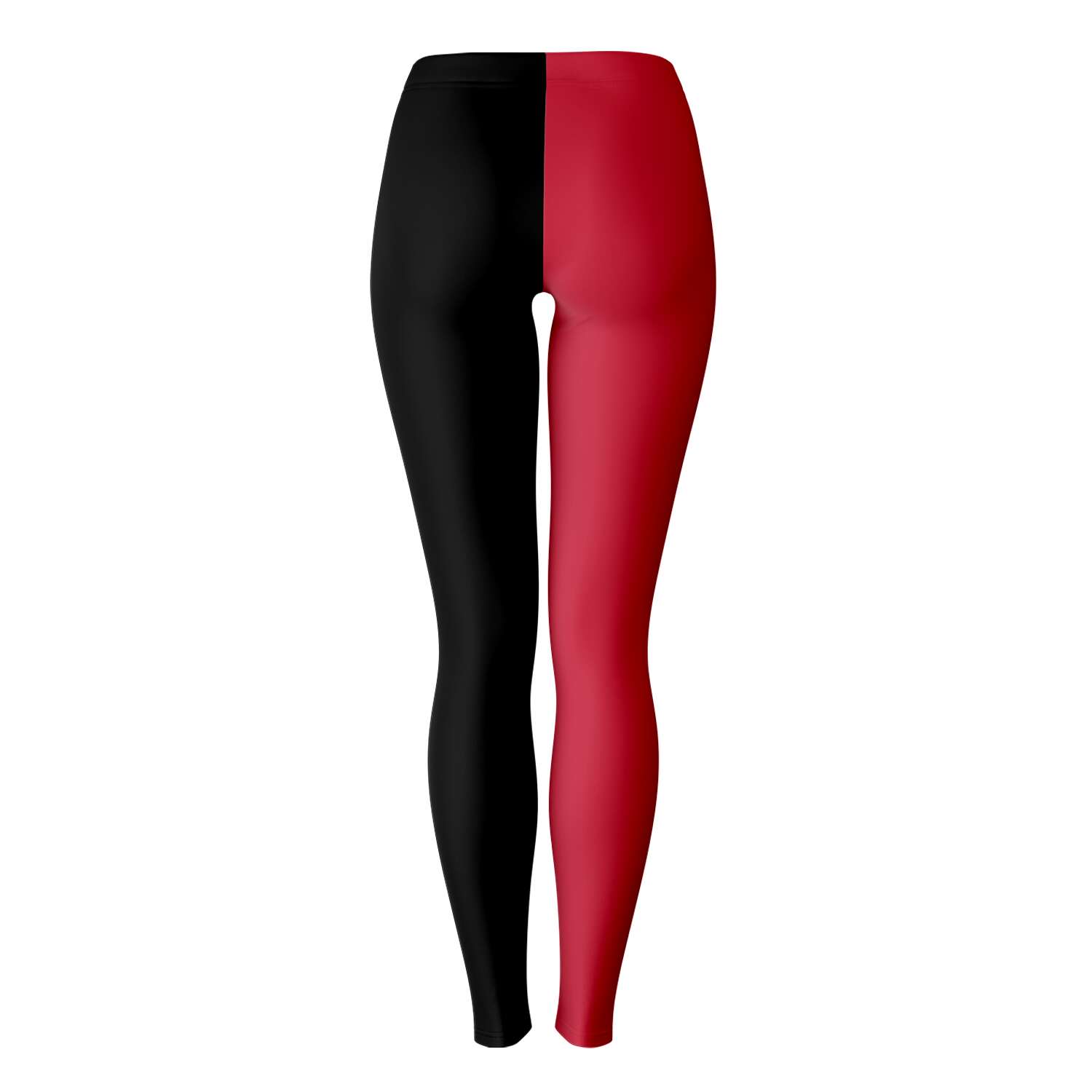 Back view of Georgia red and black split leggings with seamless stretch — spirited school apparel from CollegeWares.