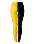 Back image of Iowa leggings featuring black left leg and gold right leg — clean and fierce look from CollegeWares.
