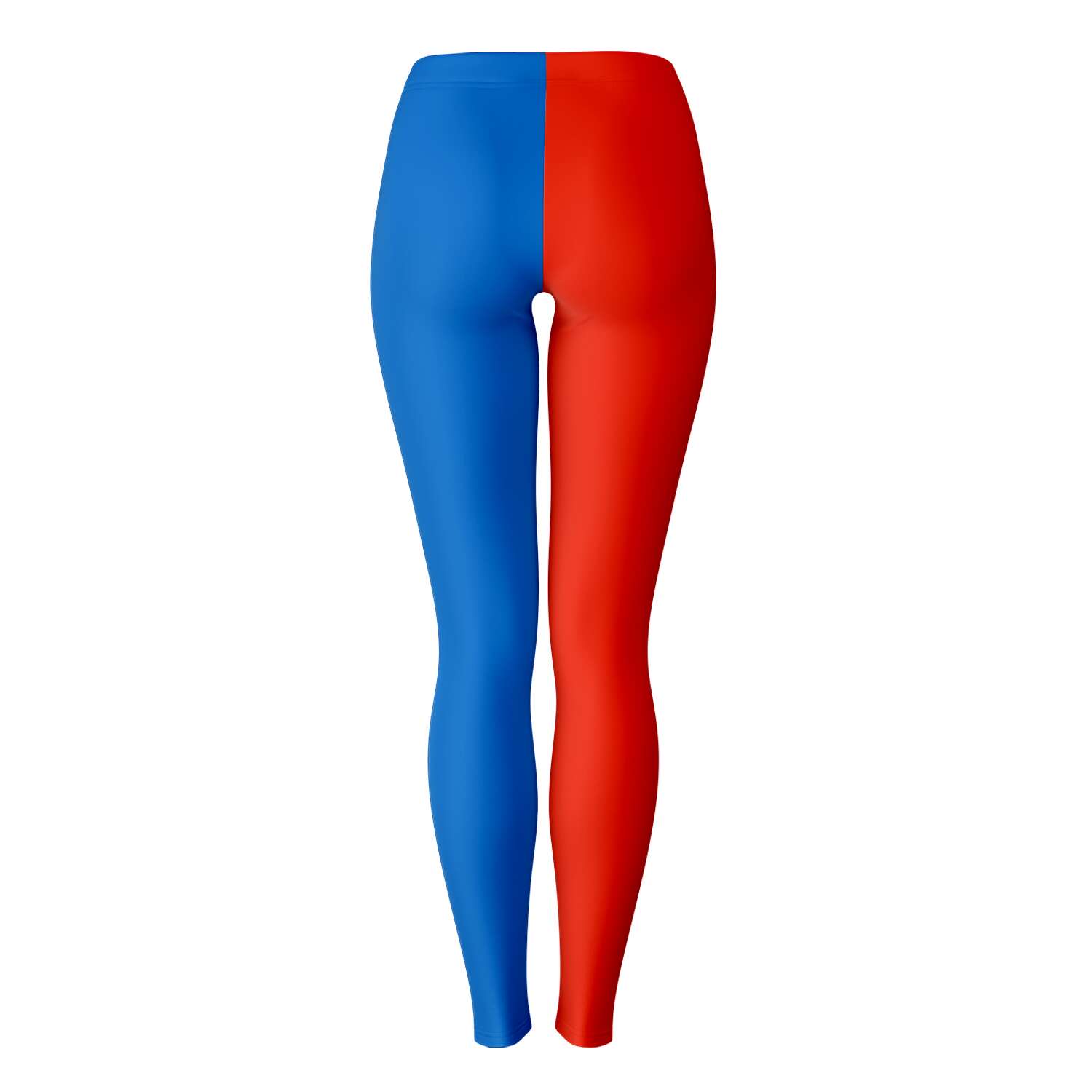 Back image of Kansas leggings showing symmetrical red and blue split — high-energy design by CollegeWares.