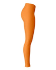 Left-side view of orange panel University of Miami leggings — loud, proud Canes energy from CollegeWares.