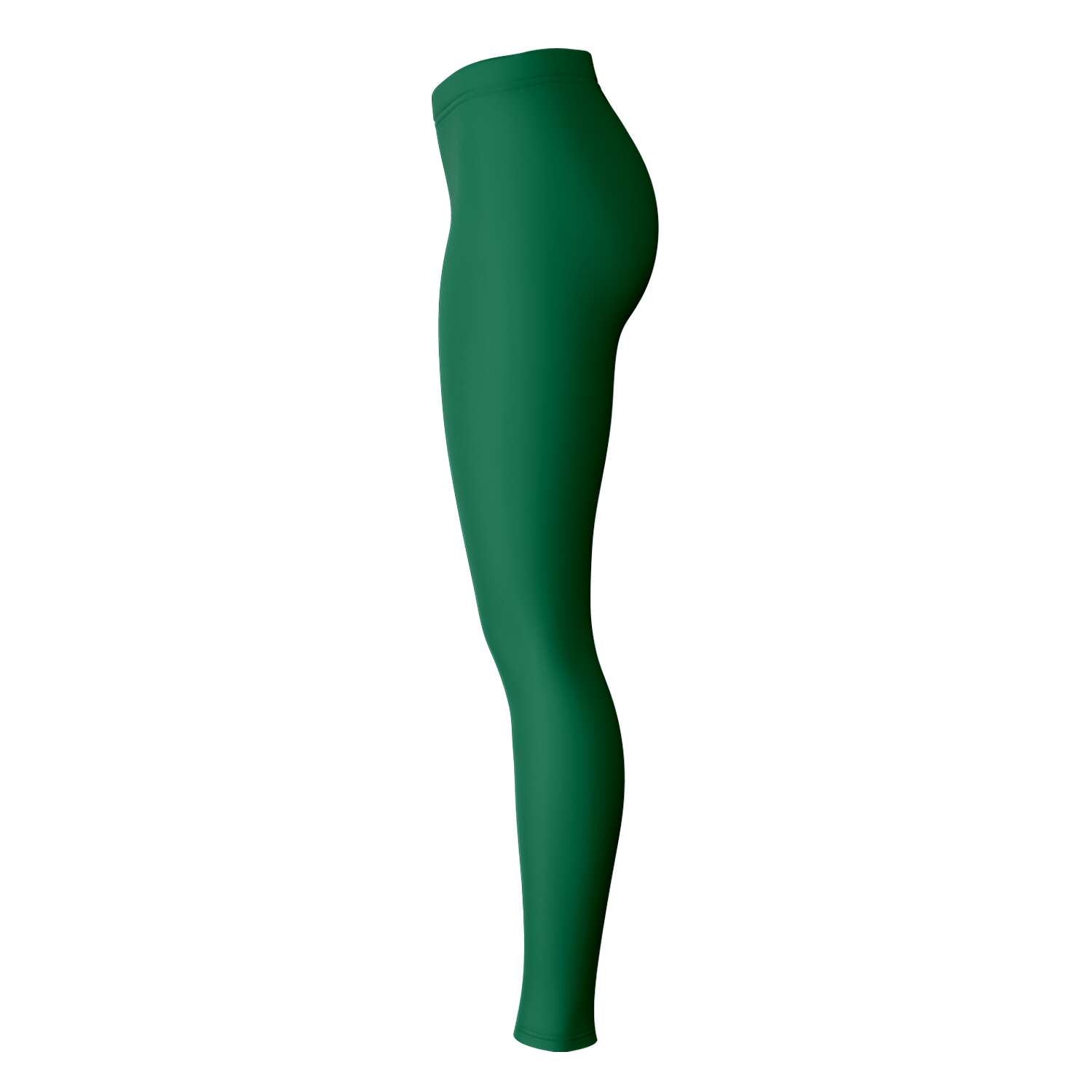 Right-side view of green panel University of Miami leggings — sleek, sporty school pride from CollegeWares.