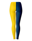 Back image of maize and blue Michigan leggings with high-contrast design — spirited college apparel from CollegeWares.