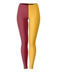 Front view of University of Minnesota maroon and gold color leggings — bold school pride design by CollegeWares.
