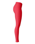 Left-side view of scarlet panel Huskers leggings — bold team energy for Nebraska fans by CollegeWares.