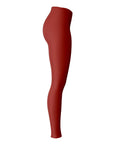 Left-side view of crimson leg panel Oklahoma leggings — statement school pride apparel by CollegeWares.
