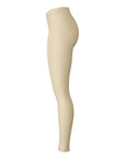 Right-side view of cream leg panel Sooners leggings — clean and sporty Oklahoma fan style by CollegeWares.