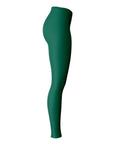 Left-side view of green panel Oregon Ducks leggings — bold school pride gear by CollegeWares.