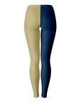 Back image of Pitt leggings with navy and gold split — college fanwear with edge by CollegeWares.