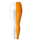 Back view of orange and white Tennessee leggings with clean split-panel design — game day ready by CollegeWares.
