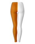 Back view of white and burnt orange Texas color leggings with clean athletic style — game day energy by CollegeWares.