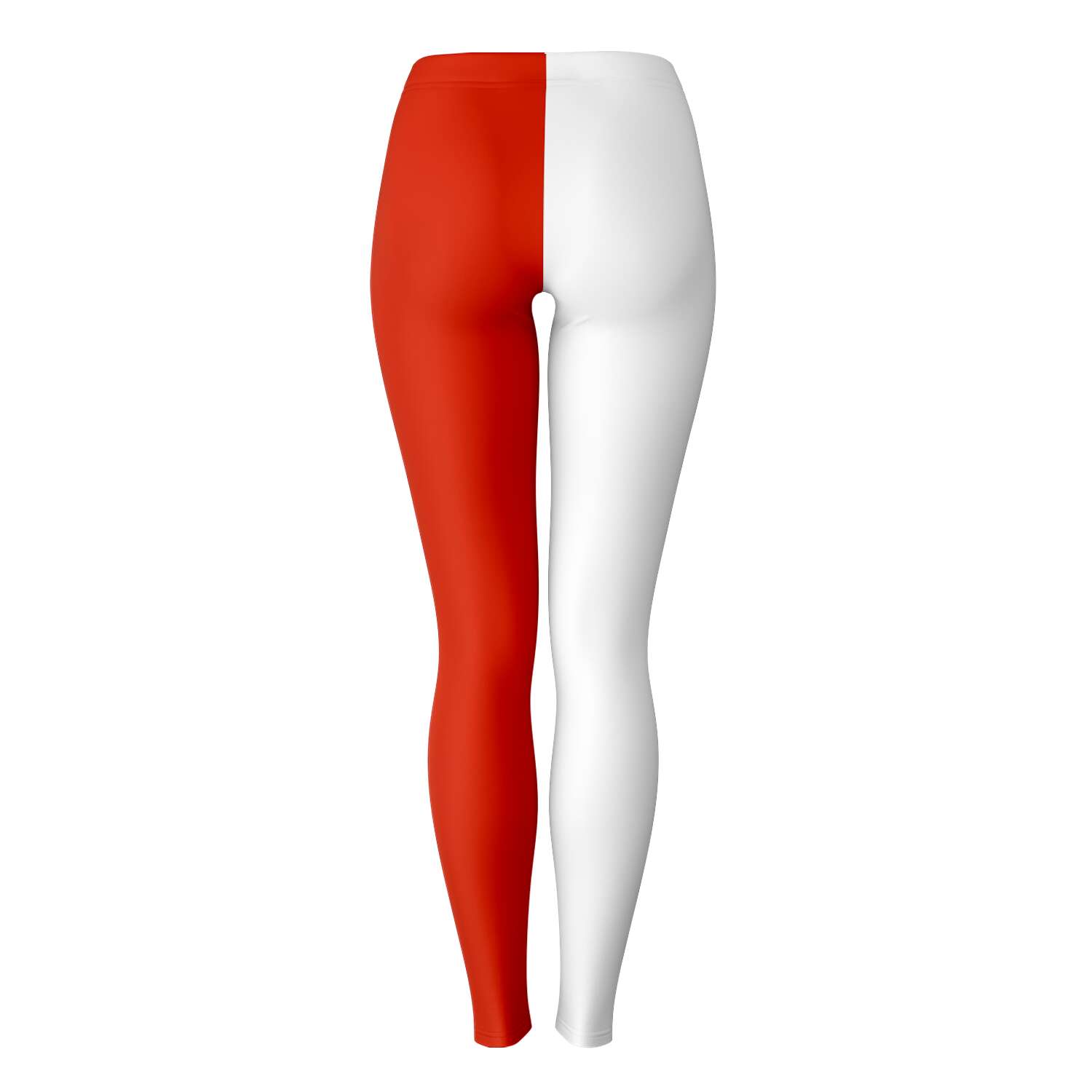 Back view of white and red Utah color leggings with sleek, athletic fit — game day pride by CollegeWares.