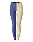 Front view of purple and gold University of Washington leggings — bold collegiate fanwear from CollegeWares.