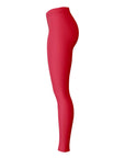 Right-side view of red panel Wisconsin color leggings — fierce Badger energy from CollegeWares.