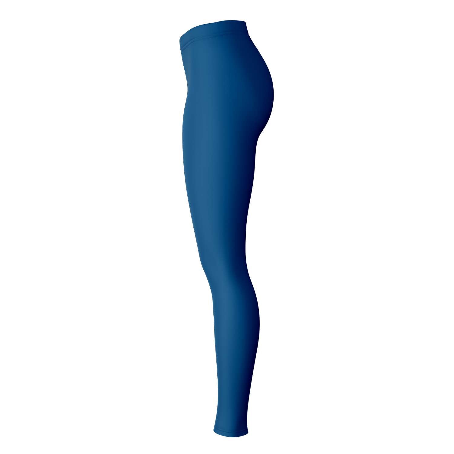 Right-side view of navy panel Yale University color leggings — smart and spirited gear from CollegeWares.