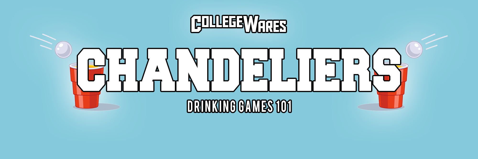 Chandeliers drinking game with center cup and player cups