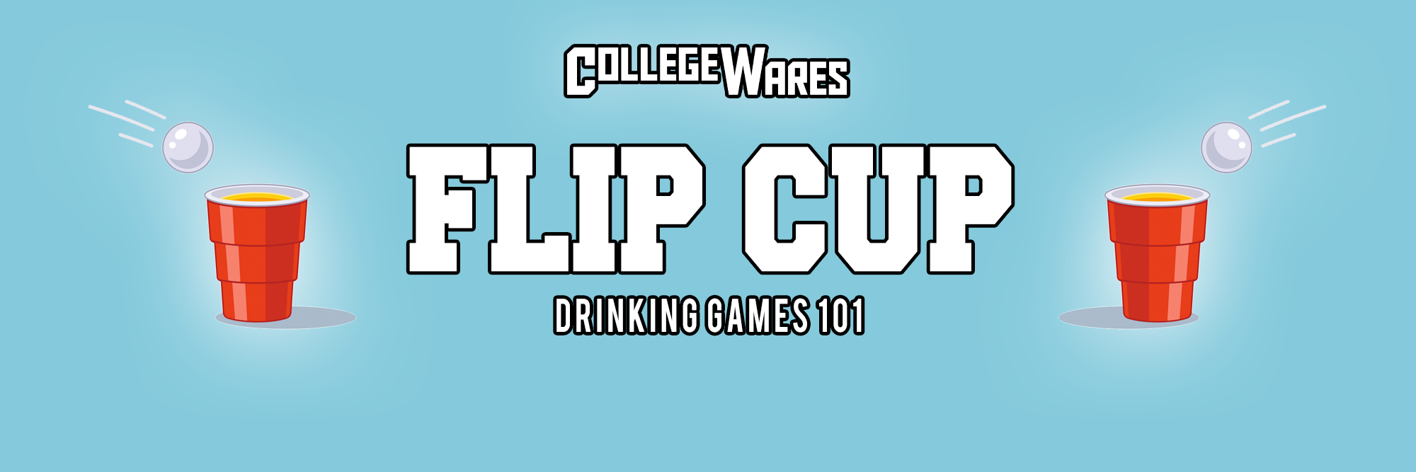 Flip Cup drinking game race with plastic cups on a table