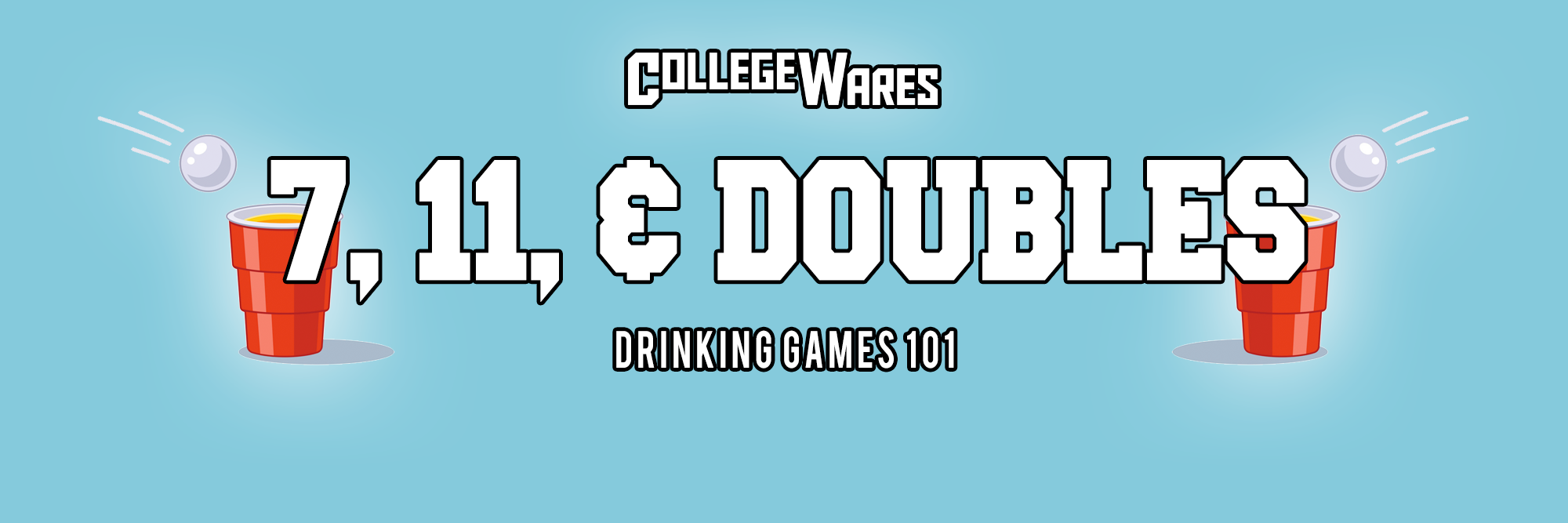 7, 11, and Doubles drinking dice game with cups