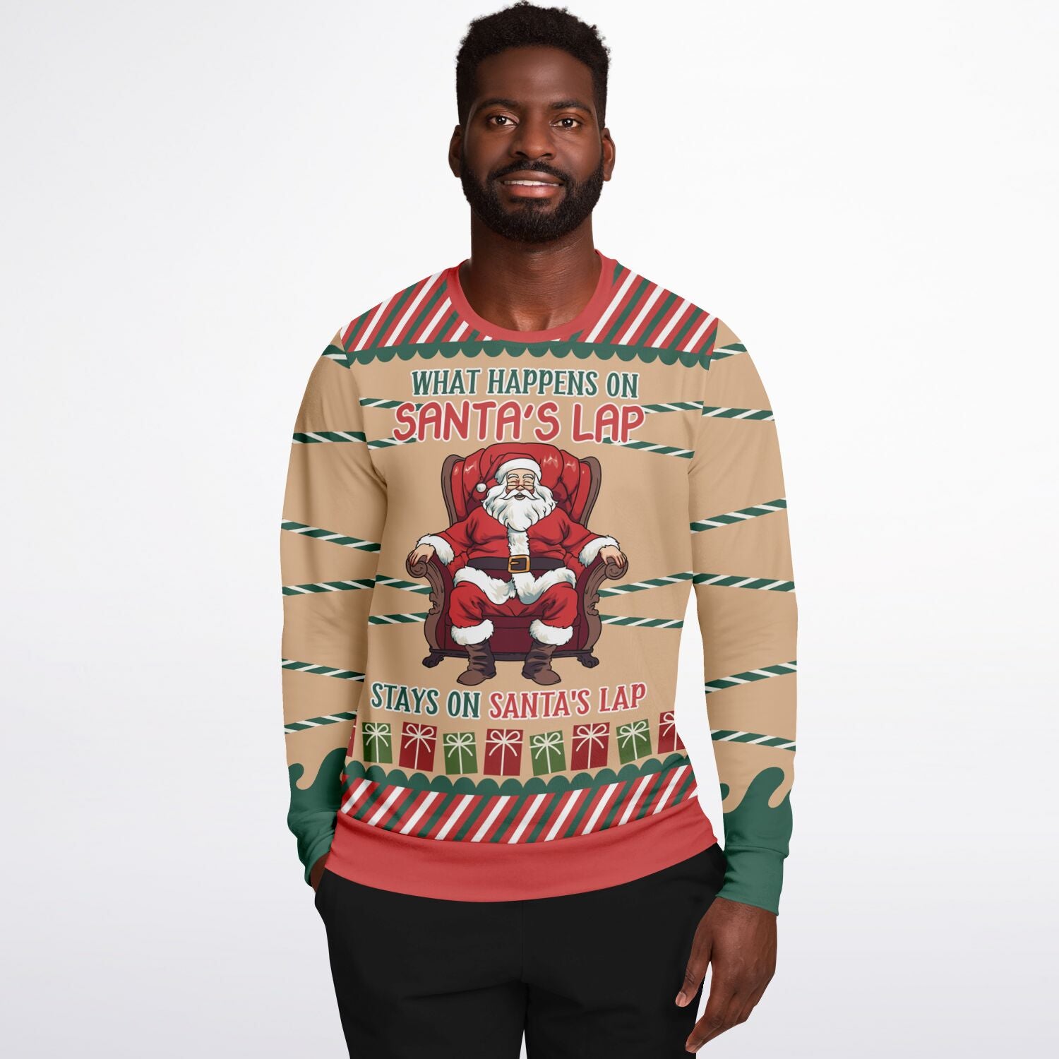 What Happens on Santa’s Lap Christmas Sweatshirt