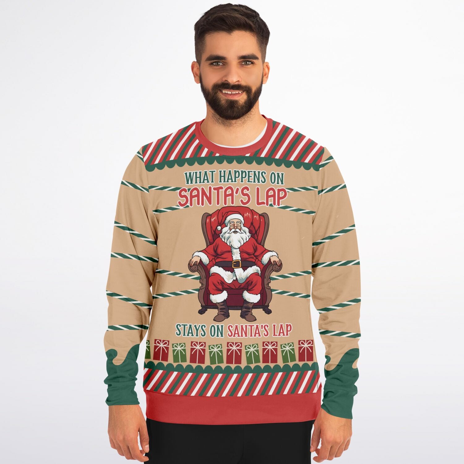 What Happens on Santa’s Lap Christmas Sweatshirt