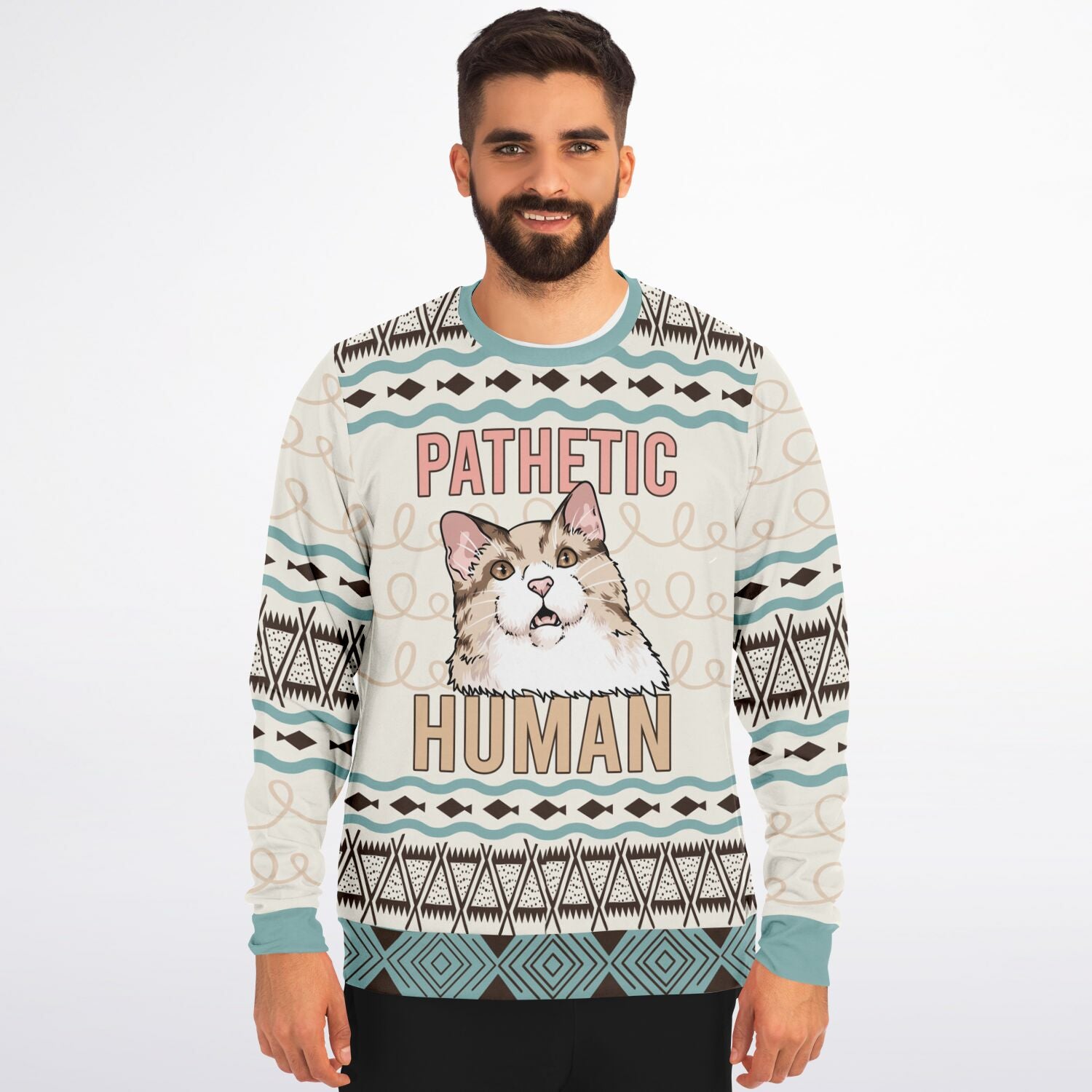 Pathetic Human Cat Christmas Sweatshirt