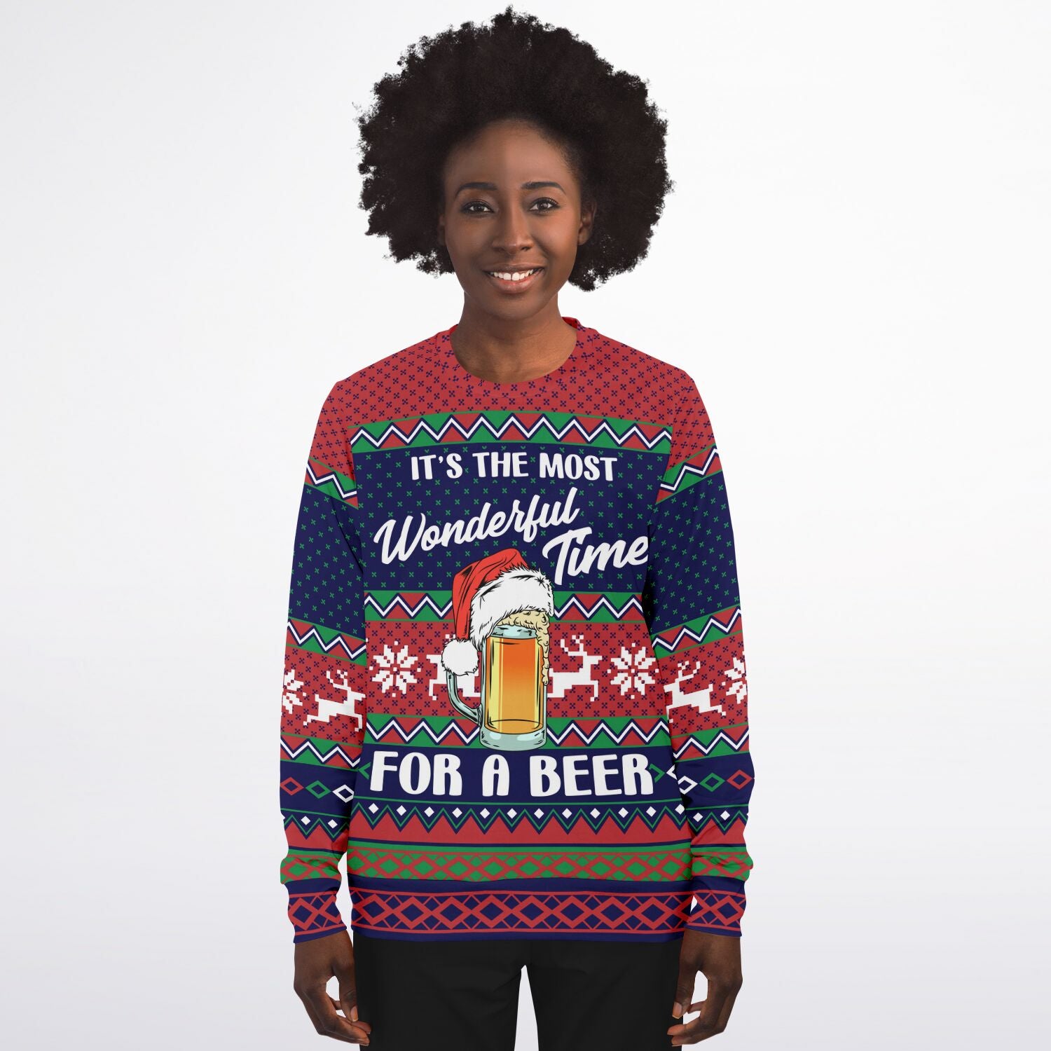 Wonderful Time for a Beer Christmas Sweatshirt