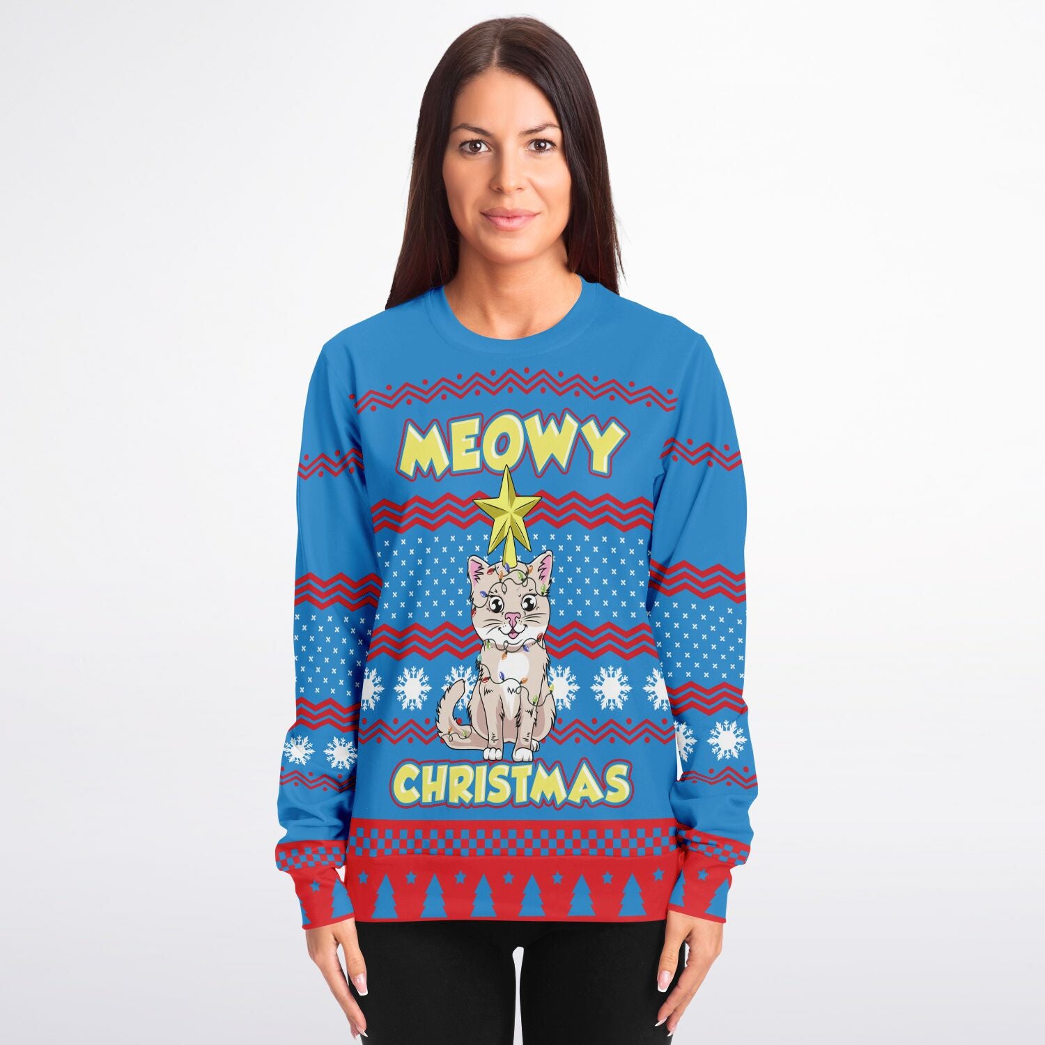 Meowy Christmas Cat Christmas Sweatshirt