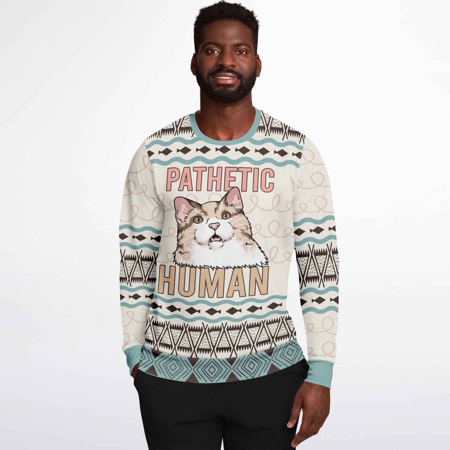 Pathetic Human Cat Christmas Sweatshirt