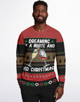 White and Red Wine Christmas Sweatshirt