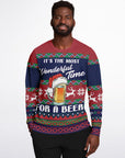 Wonderful Time for a Beer Christmas Sweatshirt