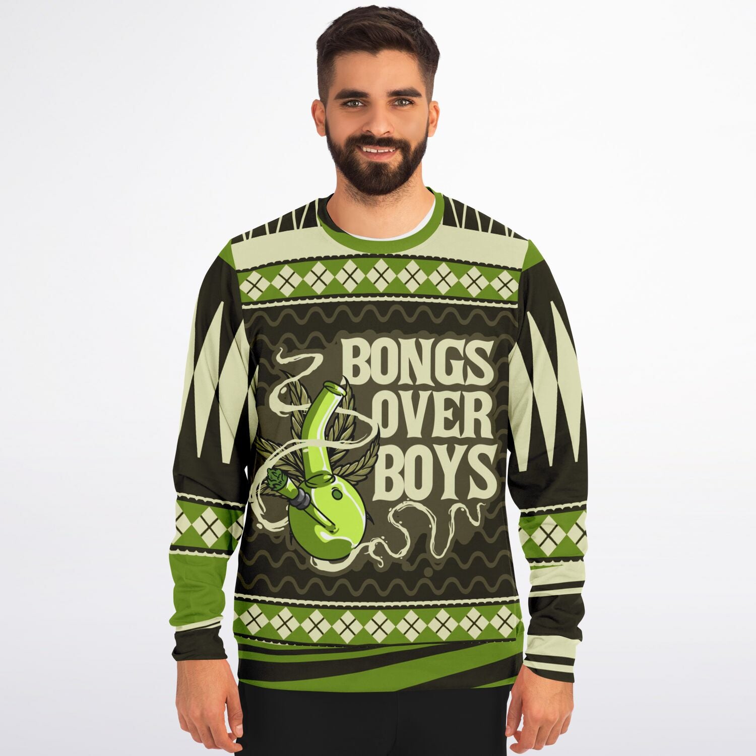 Bongs Over Boys Weed Christmas Sweatshirt