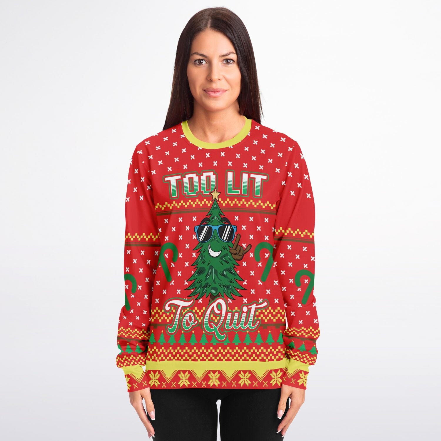 Too Lit to Quit Christmas Sweatshirt