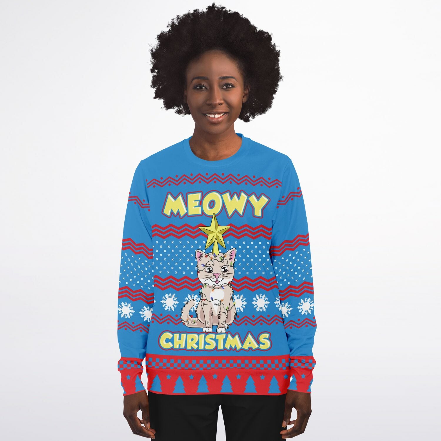 Meowy Christmas Cat Christmas Sweatshirt