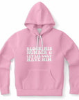 Pink hoodie featuring the sassy quote “Block His Number & Let Lil Ugly Have Him” in retro bubble letters — petty perfection from CollegeWares