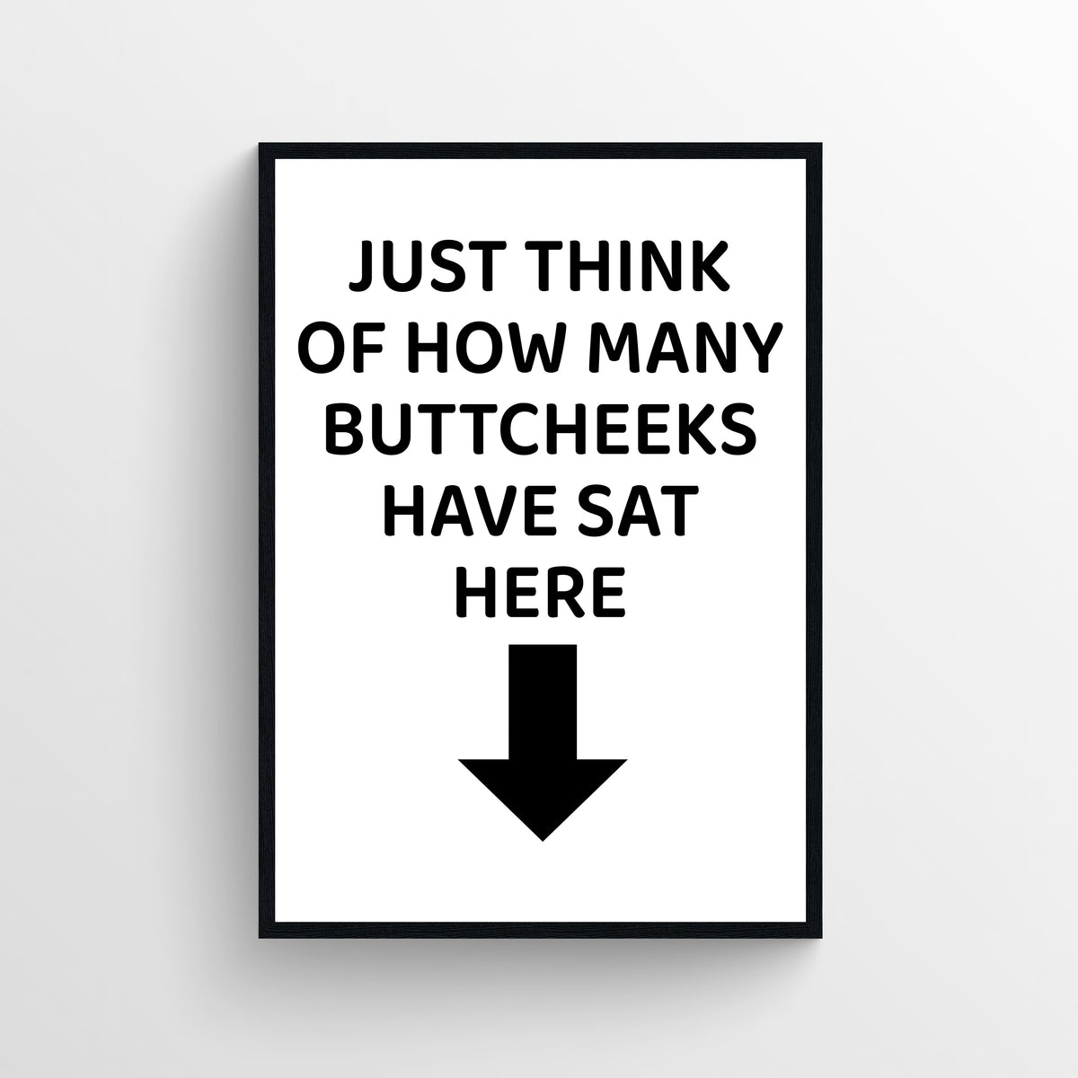 Buttcheek Math Bathroom Poster | Funny Humor Decor - CollegeWares