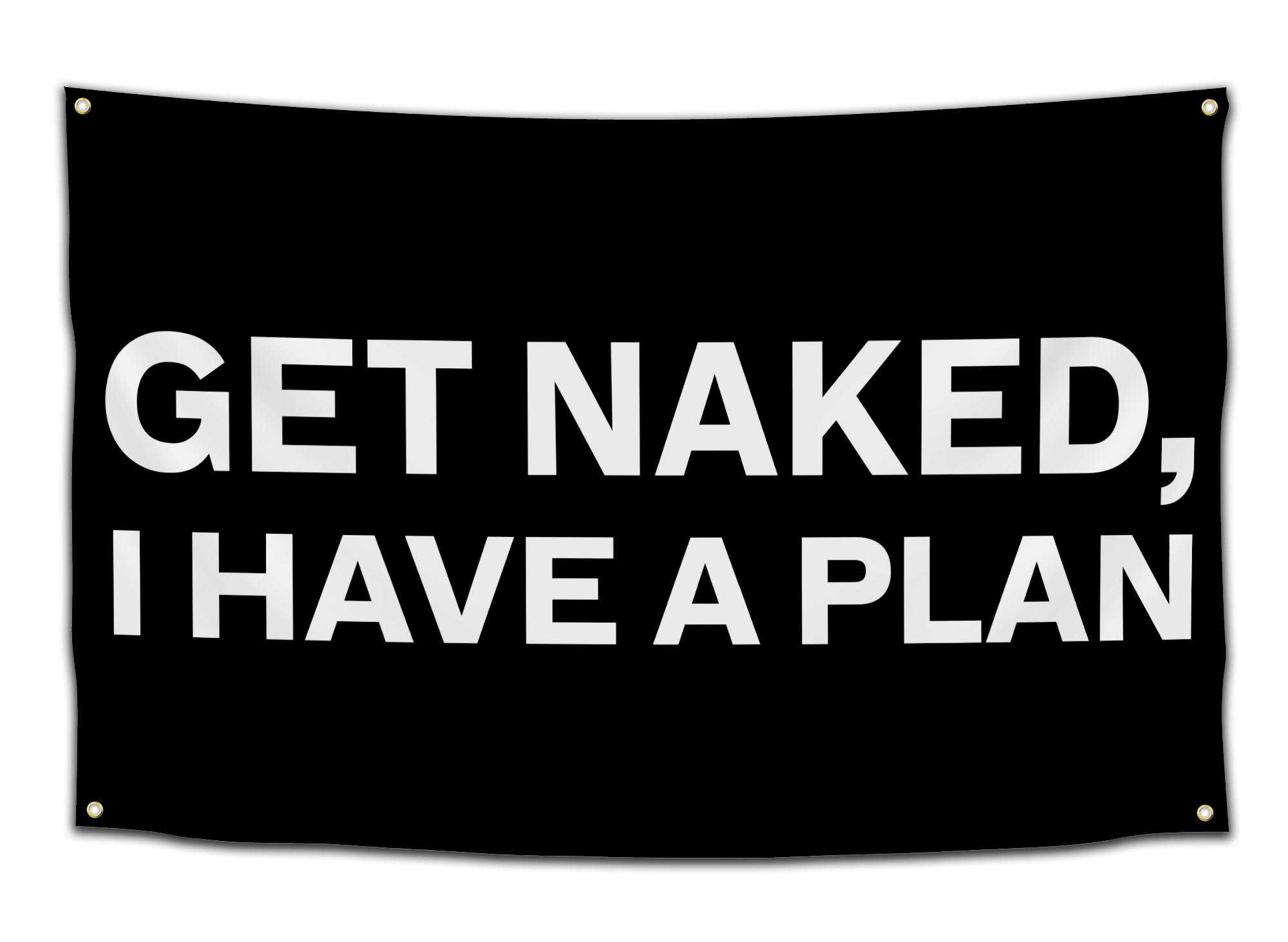 Get Naked, I Have A Plan Flag - CollegeWares